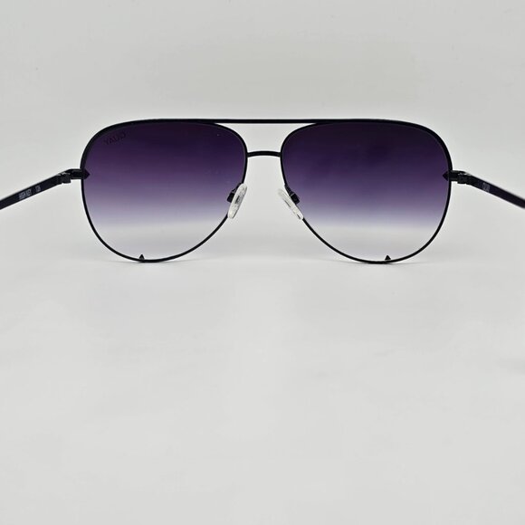 Quay Australia High Key Black Frame Fade Lens Large Aviator Sunglasses 63-18-140 main image 12